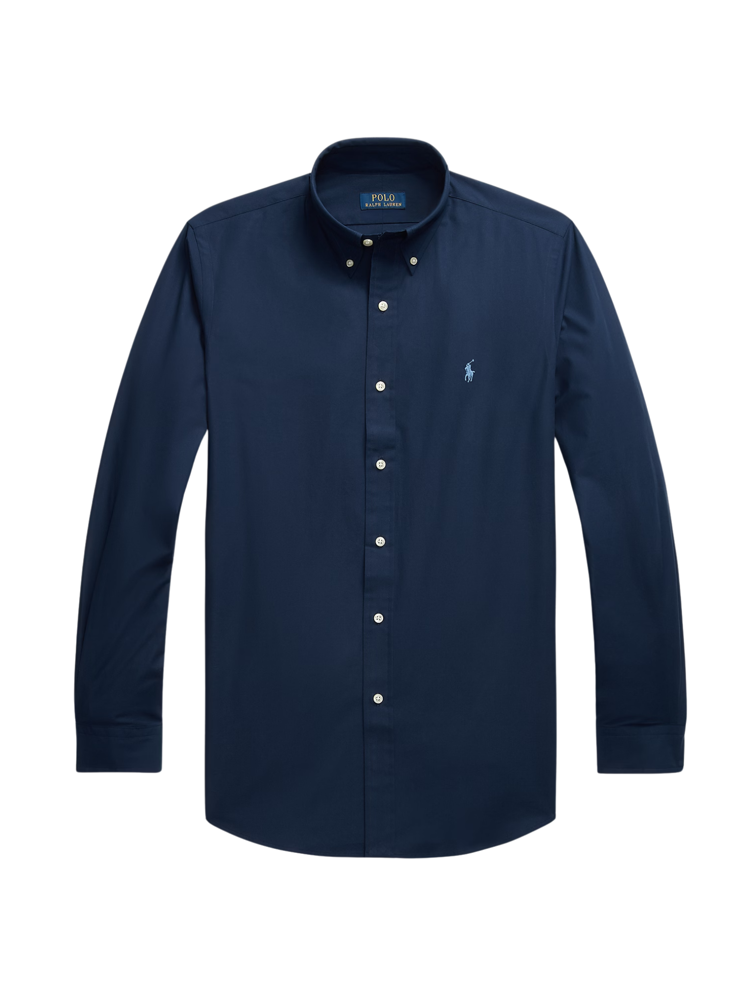 RALPH LAUREN Custom Fit Stretch Poplin Shirt Newport Navy