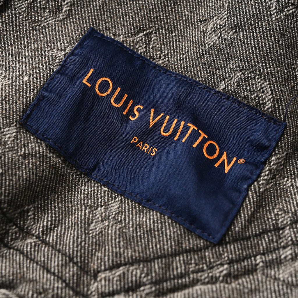 Louis Vuitton All-Over Monogram Jacquard Zip-Up Hooded Denim Jacket