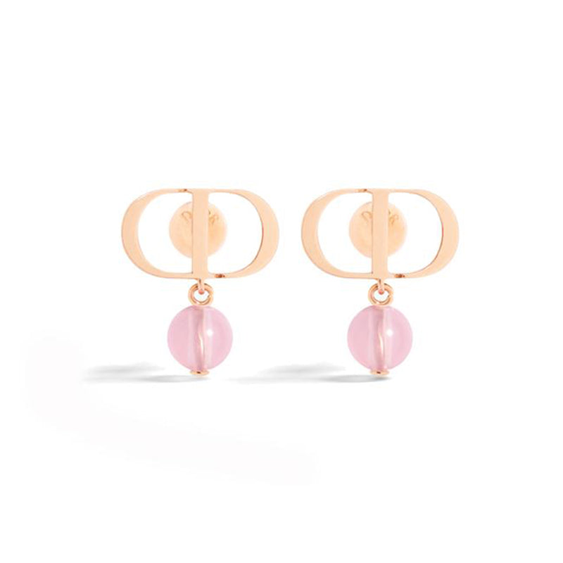 18K Petit Dior Pink Earrings
