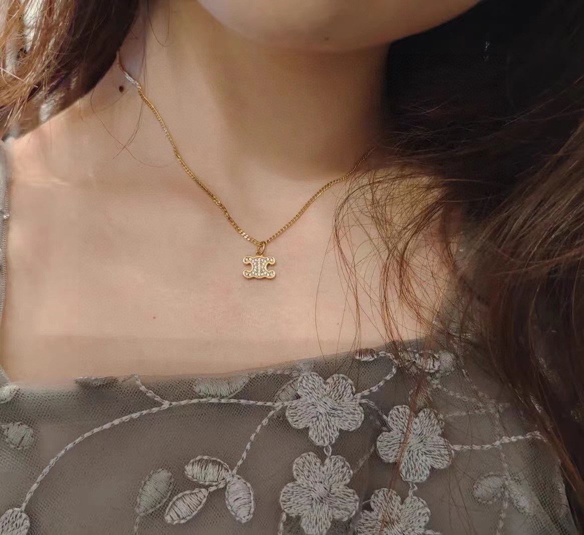 18K Celine Rhinestone Earrings