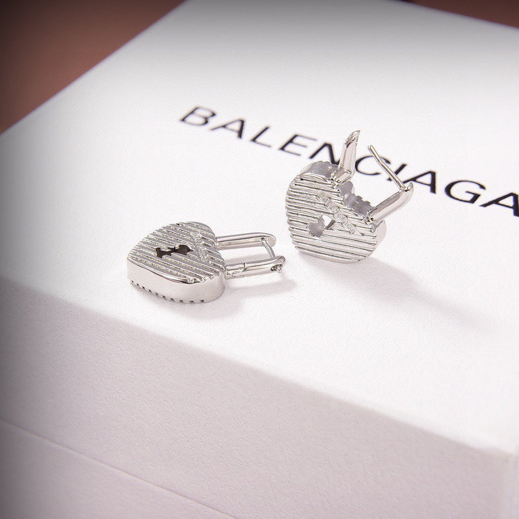 18K Balenciaga Hear Lock Earrings