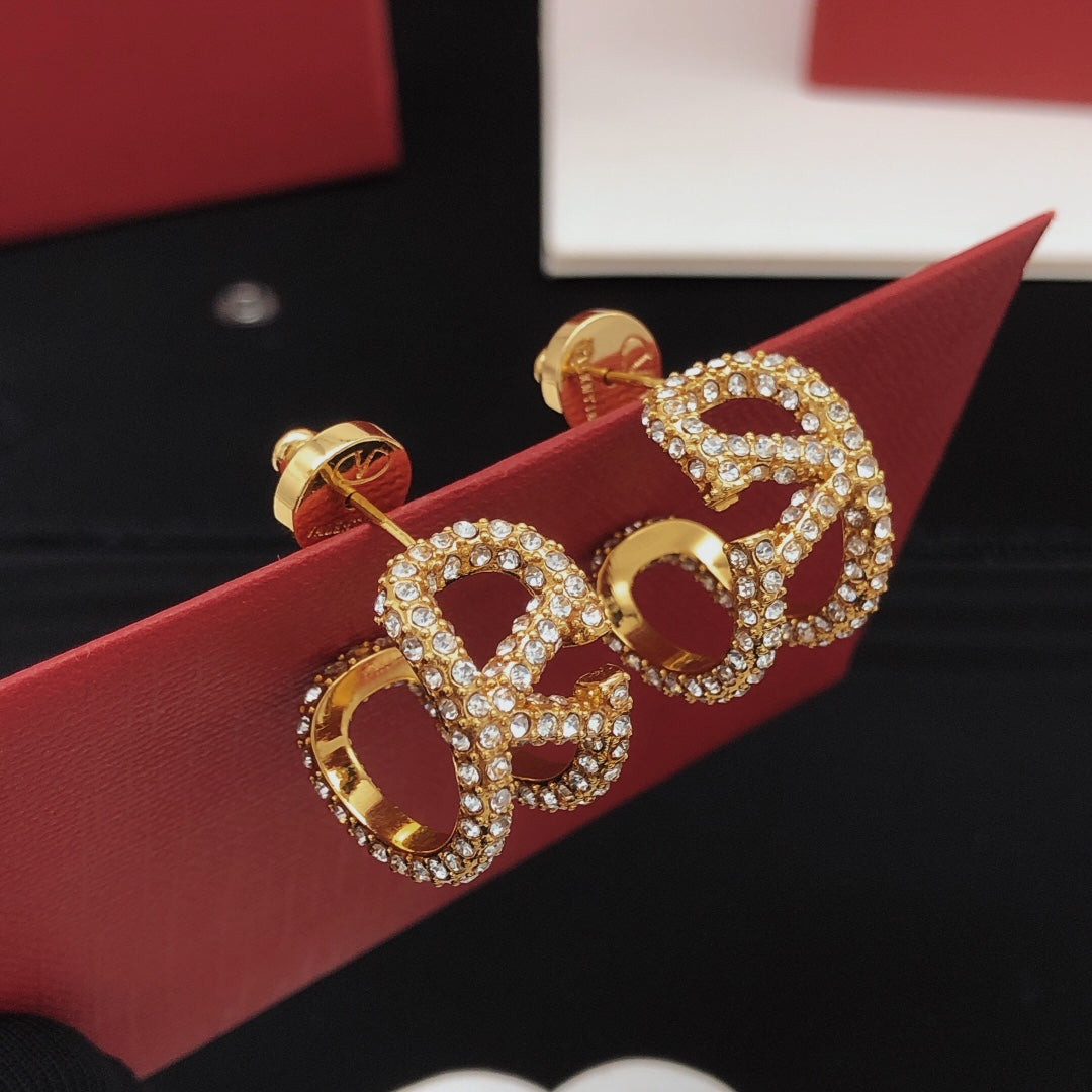 18K Valentino Diamonds Open Earrings